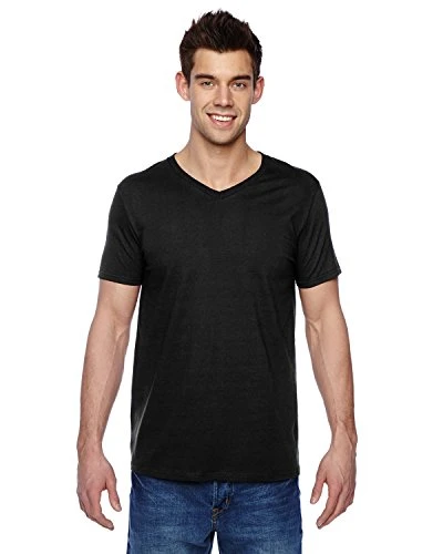 Mens Valueweight V-Neck, Short Sleeve T-Shirt (M) (Black)