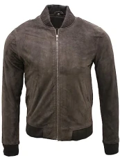 Men's Varsity Suede Brown Leather Bomber Jacket XL Men's Varsity Suede Brown Leather Bomber Jacket XL