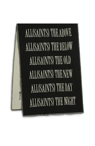 Men's Varsity Woven, Classic Winter Scarf for Cold Weather, Black, One Size