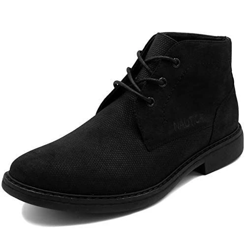 Men's Vega Chukka Boot Lace Up Ankle Shoe Oxfords Desert Boots, Black/Black, 7 UK