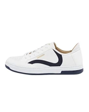 Men's Vegan Basket Ov Low Trainer Sneaker, White Navy, 8 UK Men's Vegan Basket Ov Low Trainer Sneaker, White Navy, 8 UK
