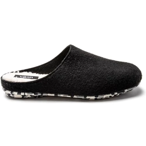 Mens Vegan Flax Mule Backless Mules Slippers Black 9.5 UK