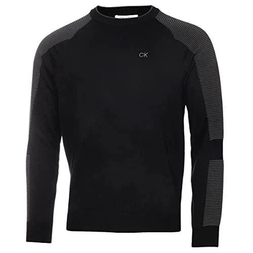 Mens Veleto Crew Neck Golf Sweater - Black - M