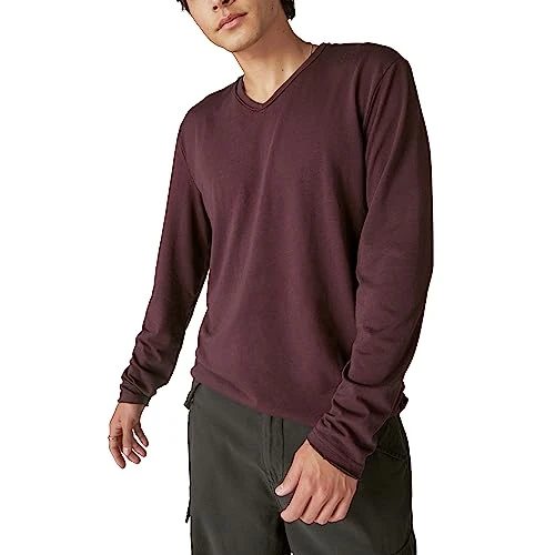 Men's Venice Burnout Long Sleeve V Neck, Wine Tasting, S