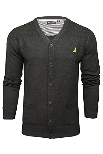 Mens 'Verge' Cardigan (Dark Charcoal Mix) XL