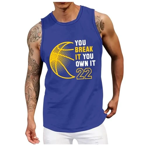 Mens Vest Tank Tops Hooded Gym Shirt Sleeveless Plain Color Running Athletic Sports Muscle Bodybuilding Tshirts Knitted Tank top Men Thermal Vest Men Cap Sleeve t Shirts for Men UK (Dark Blue, M)