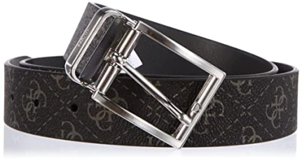 Men's Vezzola Leather Belt, Dark Black, 95 Men's Vezzola Leather Belt, Dark Black, 95