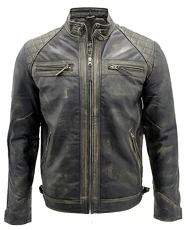 Men's Vintage Black Retro Leather Retro Jacket Classic Racing Quilted Biker Moto Fashion Jacket M Men's Vintage Black Retro Leather Retro Jacket Classic Racing Quilted Biker Moto Fashion Jacket M
