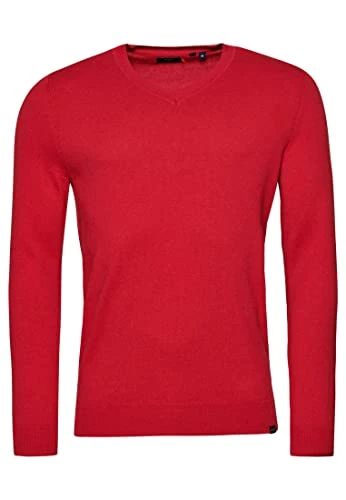 Men's Vintage EMB Cotton/Cash VEE Sweater, Hike Red, Small