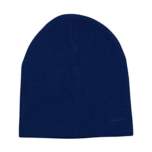Mens Vintage Logo Knit Beanie Hat (Bright Blue Grit) One Size