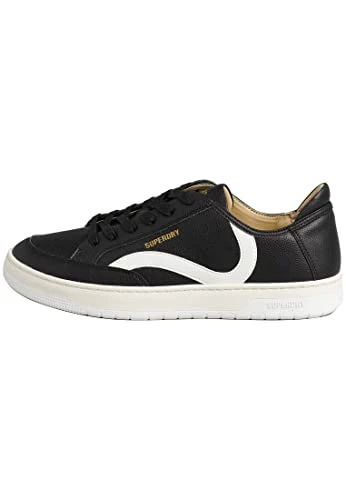 Men's Vintage Vegan Basket Low TOP Sneaker, Black/White, 12 UK