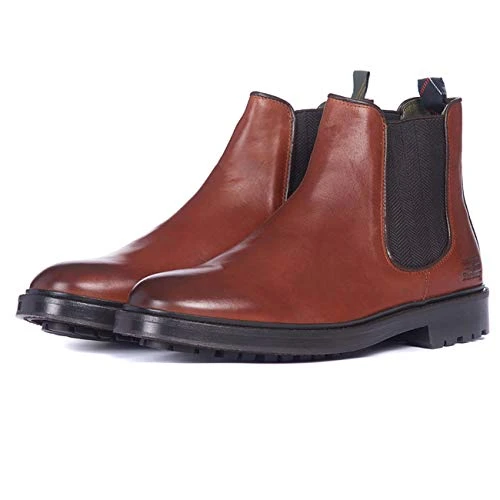 Mens Wansbeck Chelsea Leather Walking Work Smart Comfort Ankle Boots - Chestnut - 6