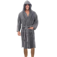 Mens Warm Dressing Gown Super Soft Hooded Bathrobe Plush Shawl Fleece Bath Robe Plus Size Bathrobe Home Clothes Mens Warm Dressing Gown Super Soft Hooded Bathrobe Plush Shawl Fleece Bath Robe Plus Size Bathrobe Home Clothes