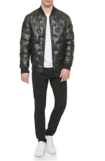 Men's Warm Rain Resistant Jacket Bomber, Black, L Men's Warm Rain Resistant Jacket Bomber, Black, L