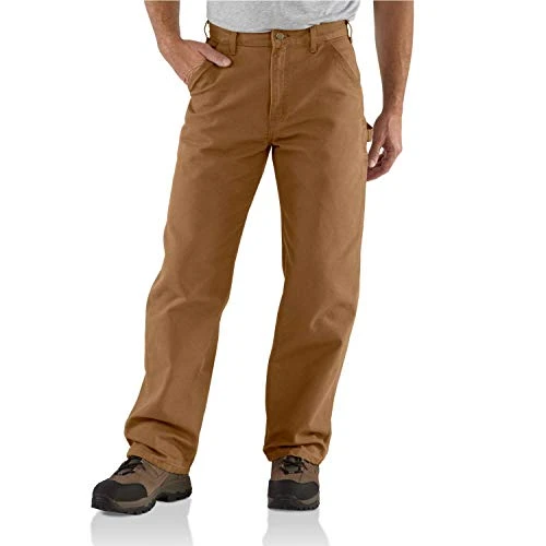 Men's Washed Duck Work Dungaree Pant - Brown - 36W x 34L