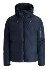 Men's Water Repellent Down Hooded Jacket (UK, Alpha, M, Regular, Regular, Navy)