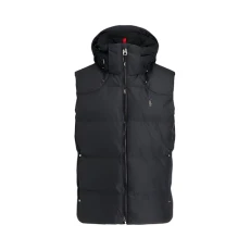 Men's Water-Repellent Quilted Down Gilet (UK, Alpha, XL, Regular, Regular, Black)