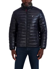 Men's Water Resistant Jacket Long Sleeve Zip Up Sherpa Lined Quilted Stretch Coat, Black Camo, L Men's Water Resistant Jacket Long Sleeve Zip Up Sherpa Lined Quilted Stretch Coat, Black Camo, L