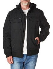 Men's Water Resistant Performance Bomber Jacket (Standard and Big & Tall), Black, X-Large