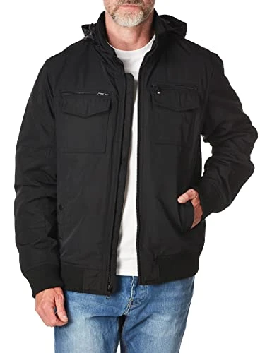 Men's Water Resistant Performance Bomber Jacket (Standard and Big & Tall), Black, X-Large