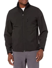 Men's Water-Resistant Softshell Jacket, Black, XS Men's Water-Resistant Softshell Jacket, Black, XS