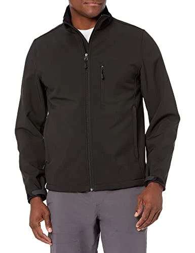 Men's Water-Resistant Softshell Jacket, Black, XS