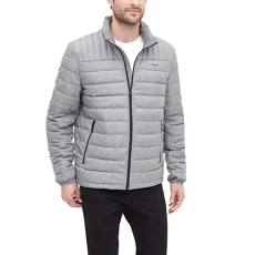 Men's Water Resistant Ultra Loft Quilted Packable Puffer Jacket Down Alternative Coat, Heather Grey, XXL Men's Water Resistant Ultra Loft Quilted Packable Puffer Jacket Down Alternative Coat, Heather Grey, XXL