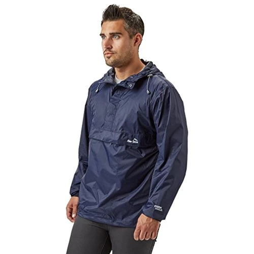 Men's Waterproof Breathable Packable Cagoule, Blue, L