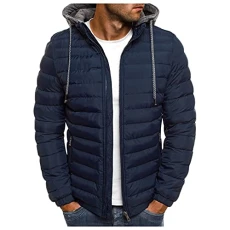 mens waterproof jackets Mens Down Jacket Lightweight Winter Coat Warm Jacket Easy Care Packaway Bag Water Resistant Rain Jacket for Camping, Travelling & Walking