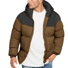 mens waterproof jackets Men's Padded Hooded Jacket Full Zip Up Lightweight Water-Resistant Long Sleeve Coat Hoodie Winter Warm Comfortable Jacket for Ourdoor Wear