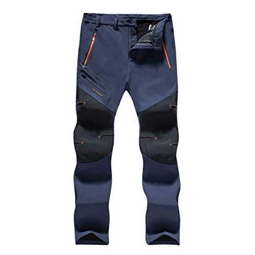 Men's Waterproof Windproof Outdoor Camping Hiking Warm Thick Trousers Cargo Trousers Boys S, blue, L