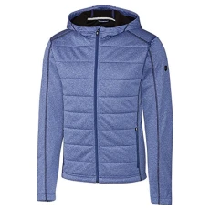 Men's Weathertec Jersey Bonded Fleece Altitude Quilted Hood Jacket Transitional, Tour Blue, XXL Tall