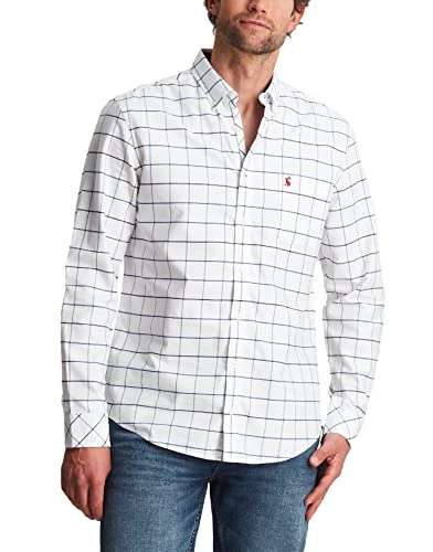 Men's Welford Classic Shirt, White Check, S