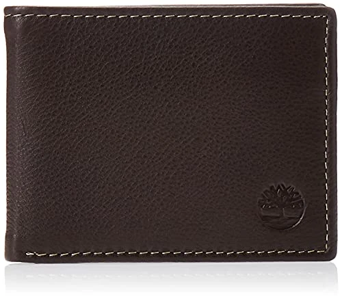 Men's Wellington RFID Leather Bifold Wallet Trifold Wallet Hybrid, Brown, One Size