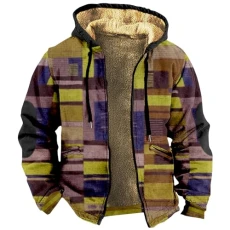 Men's Western Vintage Print Sherpa Fleece Lined Jackets Red T-Shirt Men Beige Long Sleeve Shirt Long Sleeve Womens Shirts Mens Red Joggers Plus Size（1-Multicolor,5X-Large）