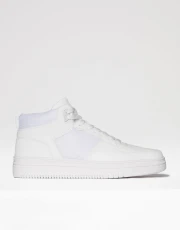 Men's White Sport Panel High Top Trainers