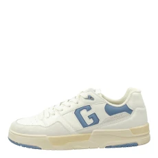 Mens White/Blue Brookpal Leather Trainer ulti
