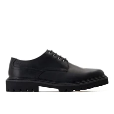 Men's Wick Leather Derby Shoes, Black, 10 UK