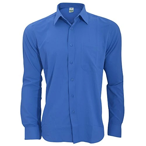 Mens Wicking Long Sleeve Work Shirt (3XL) (Royal)