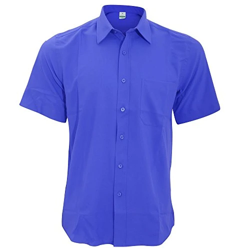 Mens Wicking Short Sleeve Work Shirt (4XL) (Royal)