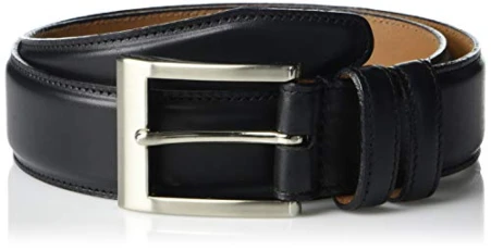 Men's Wide Basic Dress Belt, Black Leather, 46"