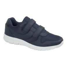 Mens Wide Fit Casual Shoes Touch Fasten Lightweight Memory Foam Trainers Navy 7