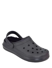 Men's | Wide Fit Fleece Lined Clog | Lightweight Waterproof Thermal Clogs | Black