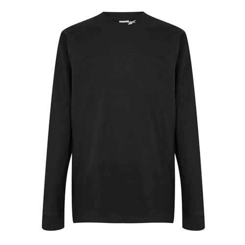 Mens Wide Long Sleeve T-Shirt Black S