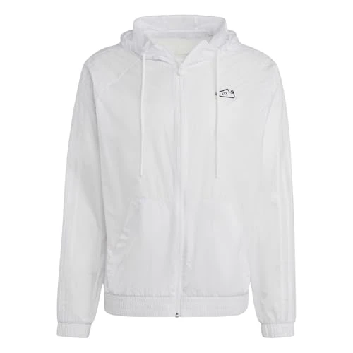 Mens Windbreaker Jacket Outerwear Top White M
