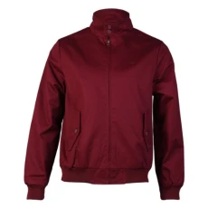 Mens Wine Red Harrington Designer Zip Up Bomber Jacket Coat Size XL Mens Wine Red Harrington Designer Zip Up Bomber Jacket Coat Size XL