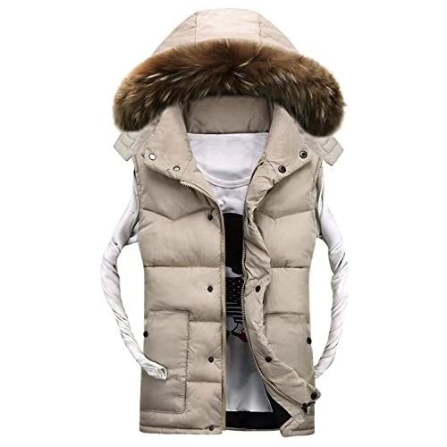 Men's Winter Gilets Zip Up Plain Outerwear Autumn Open Front Coat Loose Formal Waistcoat Plus Size Elgant Office Shirts UK Size
