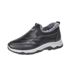 Men's Winter Shoes Plus Velvet Warm Lined Winter Boots Waterproof Non-Slip Snow Boots Soft Sole Comfortable Breathable Casual Shoes Elegant Lovers Shoes Lightweight Outdoor, black, 9.5 UK
