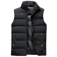 Men's Winter Waistcoat Vest Thickened Gilet Solid Color Down Cotton Vest Large Size Puffer Jacket Vest Black XX-Large Men's Winter Waistcoat Vest Thickened Gilet Solid Color Down Cotton Vest Large Size Puffer Jacket Vest Black XX-Large