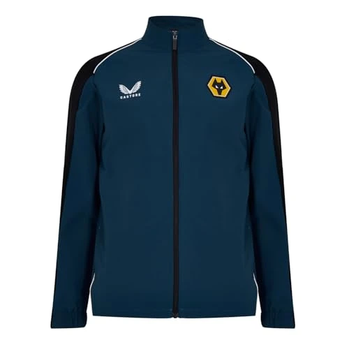 Mens Wolverhampton Wanderers Travel Jacket Top Petrol/Black S